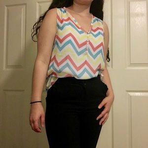 Multicolored chevron blouse